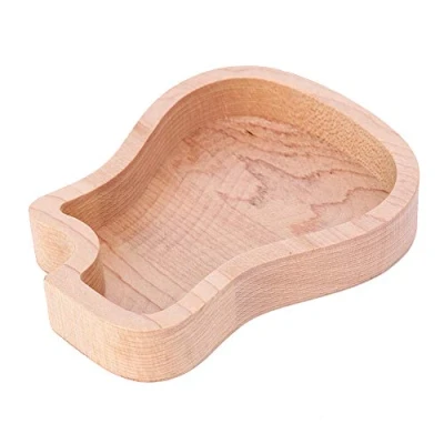 Image of Wooden Guitar Picks Case Maple Wood Pick Box Plectrum Accessories Playing Musical Instrument