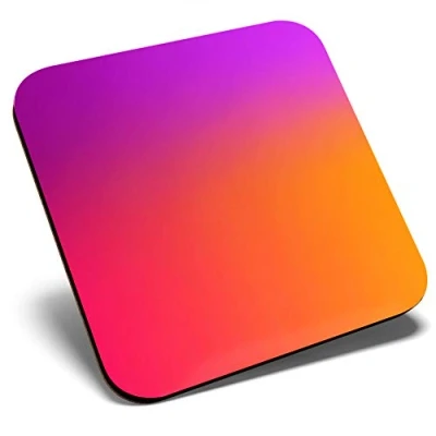 Image of Great Single Coaster Square Orange Purple Pretty Ombre Glossy Quality Coasters Tabletop Protection for Any Table Type #3934