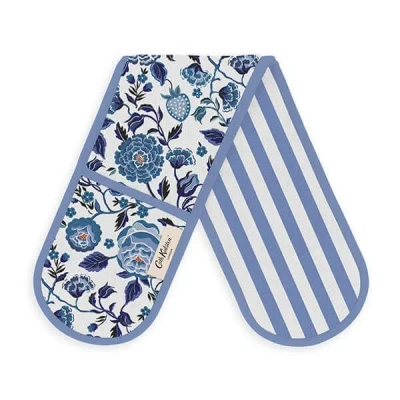 Image of Cath Kidston Strawberry Garden Blue Double Oven Glove