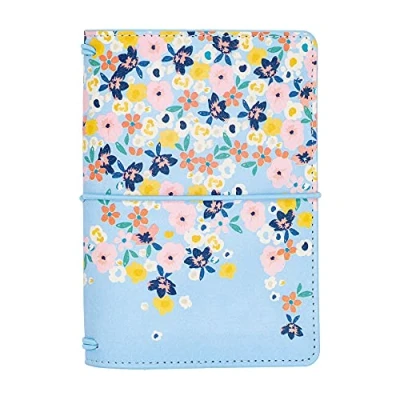 Image of Pukka Pad, Carpe Diem A6 Notebook Cover and Passport Holder 13 x 11 cm Features 4 Elastic Note Pad Holders, 2 Inside Pockets, Business Card Slot, Pen Ditsy Floral
