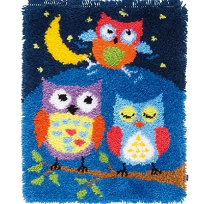 Image of Vervaco Latch Hook Kit: Rug: Owls in The Night, NA, 43 x 54cm