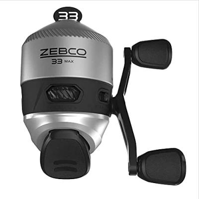 Image of Zebco 33 MAX Spincast Fishing Reel, Smooth and Powerful 2:6:1 Gear Ratio Quickset Anti Reverse with Bite Alert, Lightweight Graphite Frame a Dial Adjustable Drag, Silver/Black