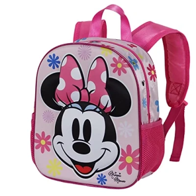 Image of Disney Minnie Mouse Floral Small 3D Backpack, Pink, 11 x 26 31 cm, Capacity 8.5 L