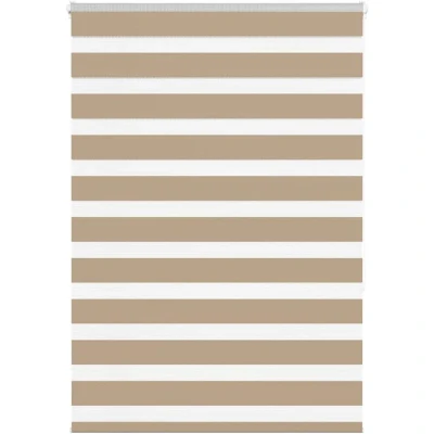 Image of vidaXL Zebra Blind Sand Brown 105x150 cm Fabric Width 100.9 Polyester