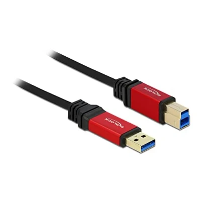 Image of DeLock USB 3.0 Cable/USB A Male to B red 5 m