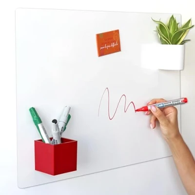 Image of KalaMitica Writeable Magnetic Board for Wall Erasable Blackboard Chalk Sheet 56x38x0.12cm