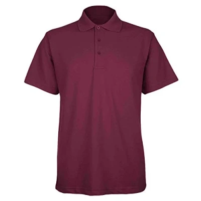 Image of True Face Mens T Shirts Pique Polo Shirt Plain Polycotton Tops Wine Small