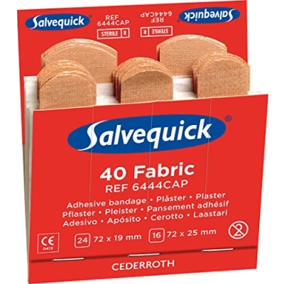 Image of Salvequick Cederroth CD6 Pilfer Proof Fabric Plaster refill Set 6 x 40 plasters 6444CAP