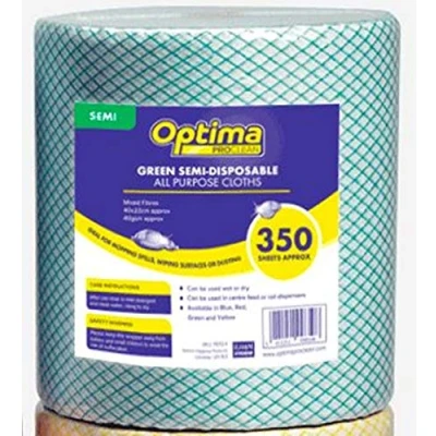 Image of Ramon Hygiene Optima Lightweight All Purpose Cloth Rolls Green