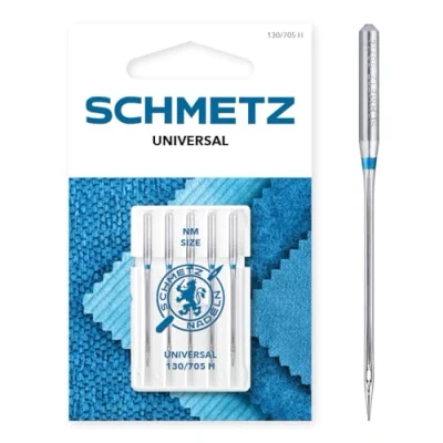 Image of SCHMETZ Domestic Sewing Machine Needles 5 Universal 130/705 H Needle Size 70/10 Suitable for a Wide Range of Fabrics Can be Used on All Conventional Household Machines