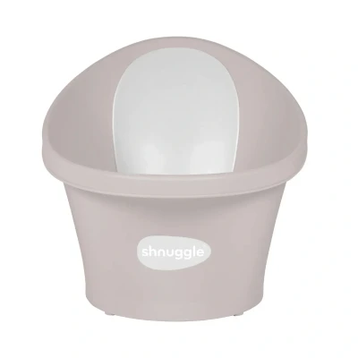 Image of Shnuggle Newborn Baby Bath Built in Support Bump and Soft Backrest Suitable from Seat Includes Plug Taupe