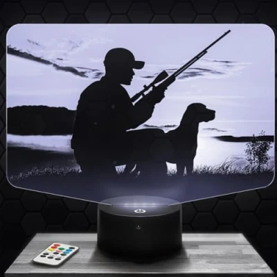 Image of Bedside Lamp, Hunting 3D LED Illusion Night Light Touch, Christmas Birthday Gift Idea for Boys and Girls, Children&#039;s or Adults&#039; Bedroom