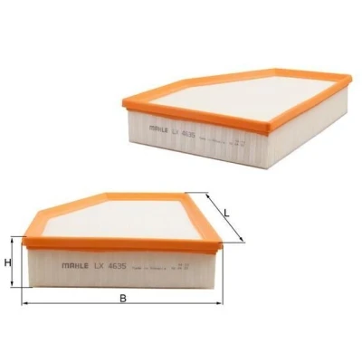 Image of 13718577170, 8577170 Air Filter MAHLE ORIGINAL LX 4635 61,3mm 220mm 270,1mm Insert BMW: 5 Saloon, X5, 7
