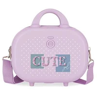 Image of Enso Cute girl Adaptable Toiletry Bag with Shoulder Strap Purple 29x21x15 cms Rigid ABS 9.14L 2.52 kgs