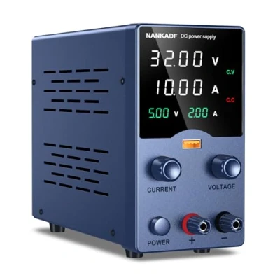 Image of NANKADF DC Power Supply Variable,0 30V 0 10A Adjustable Switching Regulated with Encoder Adjustments Knob, Bench USB Quick Charge Interface