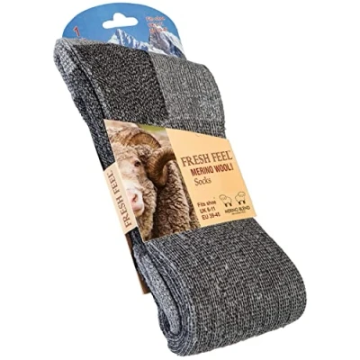 Image of BRAND KRUZE 3 Pairs Mens Merino Wool Socks Heavy Duty Outdoor Soft Warm Thermal Sock UK 6 11 (Grey)
