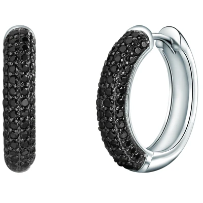 Image of Rafaela Donata Female 925/ Sterling Silver Facetted Zirconia (CZ) Hoop Earring