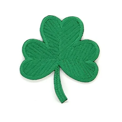 Image of 3 Leaf Clover Shamrock Three Irish Ireland Lucky MC Club Biker Iron Sew On Embroidered Patch