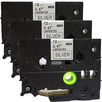 Image of NEOUZA 3PK Compatible for Brother P Touch Laminated TZe TZ Label Tape Cartridge 12mm x 8m (TZe 931 Black on Silver)