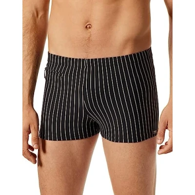 Image of Schiesser Men&#039;s Badehose Komfort mit Bein Swim Trunks, Black, XXXX Large