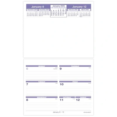 Image of AT A GLANCE 2025 Desk Calendar Refill, Weekly, 6&quot; x 7&quot;, Flip Week (SW705X5025)