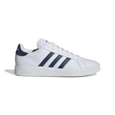 Image of adidas Men&#039;s Grand Court Base 2.0 Shoes, Cloud White/Dark Blue/semi Flash Aqua, 4 UK
