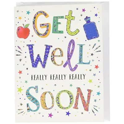 Image of Piccadilly Greetings Modern Get Well Soon Card 8 x 6 inches Regal Publishing