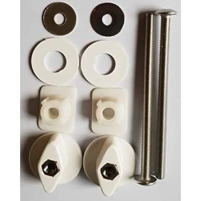 Image of Toilet Seat Replacement Back Nuts Bottom Fixing Bolt Hinges Screws Washers Kit