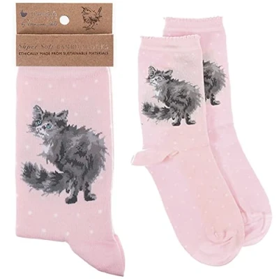 Image of Wrendale Designs &#039;Glamour Puss&#039; Cat Socks One Size