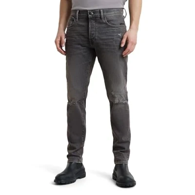 Image of G Star Men&#039;s 3301 Slim Jeans, Grey (worn in vulcano crater destroyed 51001 D497 G819), 34W / 32L