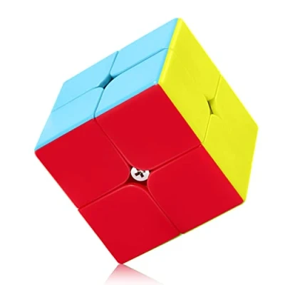 Image of ROXENDA 2x2 Speed Cube Fast Smooth Turning Solid Durable &amp; Stickerless Frosted, Best 3D Puzzle Magic Toy Turns Quicker than Original for kids Gift Adult Children(2x2x2 Cube)
