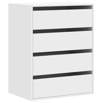 Image of vidaXL Corner Chest of Drawers White Engineered Wood Storage Cabinet with 4 60 x 41 76 cm Suitable for Bedroom, Living Room, Office, Mudroom