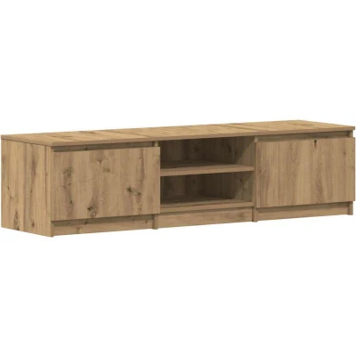 Image of vidaXL TV Cabinet Engineered Wood Artisan Oak Finish 140x40x36 cm Living Room/Bedroom Furniture with 2 Doors and Shelves
