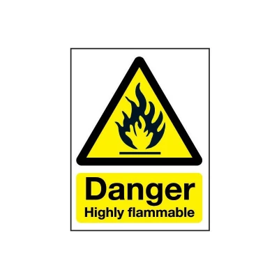 Image of Sitesafe Highly Flammable Vinyl Danger Sign 148 x 210mm