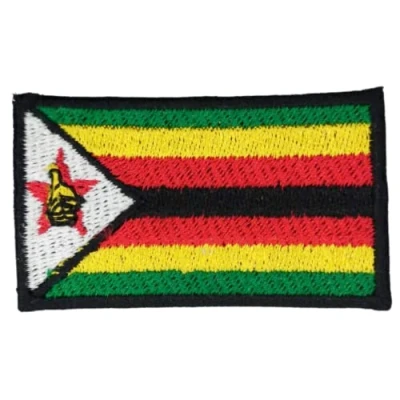 Image of Zimbabwe National Country Flag Iron Sew on Embroidered Patch
