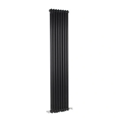 Image of Milano Windsor Black Cast Iron Style Vertical Double Column Radiator 1800mm x 380mm