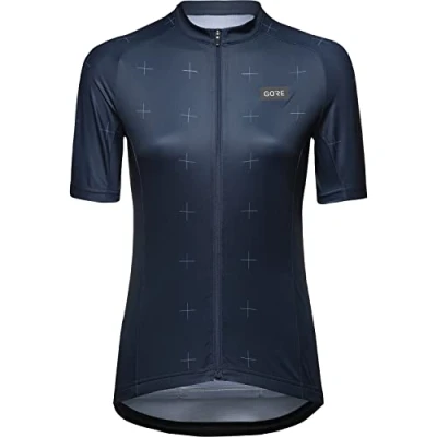 Image of GORE WEAR Ladies&#039; Daily Short Sleeve Cycling Jersey 38, Navy Blue/White