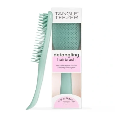 Image of Tangle Teezer The Fine &amp; Fragile Wet Detangler Hairbrush Soft Flex Teeth for Less Breakage Ideal Thinning Hair, Color Treated Sensitive Scalps Comfort Handle Dark Teal