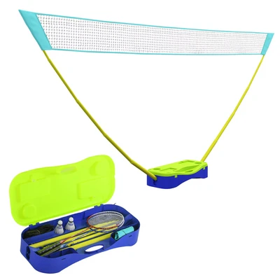 Image of SPORTNOW Badminton Set with Volleyball Net, Portable Net 2 Rackets, Shuttlecocks and Carry Case, for Indoor Outdoor Sports