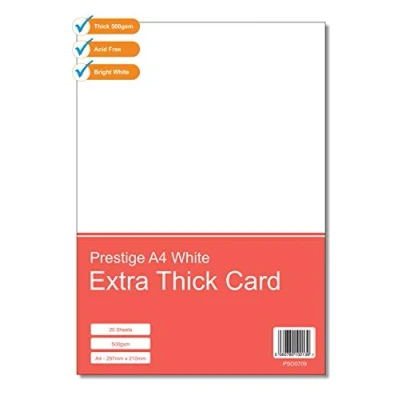 Image of Prestige Premium Super Thick A4 White 500gsm Craft Card Extra Crafting (Pack of 40 Sheets)