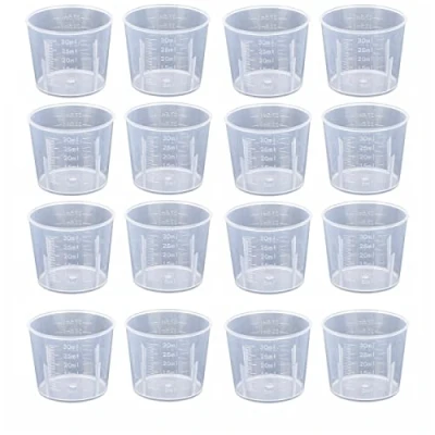Image of 50 PCS 30ml Plastic Mixing Cup Measuring Cups, Jugs Transparent Reusable for Resin Paint Stain Epoxy