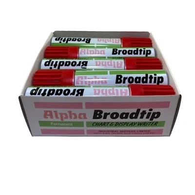 Image of SureMark Alpha Broadtip Jumbo Permanent Marker Red Box of 10