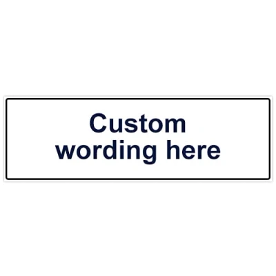 Image of Design a Sign/Custom Sign Builder Choice of Coloured Background Landscape (2mm Rigid Plastic, 300 x 100 mm)