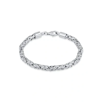 Image of Kuzzoi Buddha Silver Bracelet for Men, Handmade Byzantine Chain (5 mm) Made of 925 Sterling Silver, Solid 26.3 g, 0202492422, 19 cm,