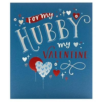 Image of UK Greetings Valentine&#039;s Day Card for Husband Foil Design