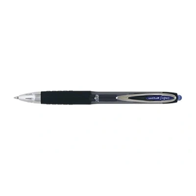 Image of Uni ball 704519 SigNo 207 Gel Rollerball Pen Retractable Fine 0.7mm Tip 0.4mm Line Blue Ref 9004601 [Pack of 12]