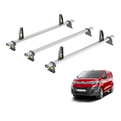 Image of Van Guard Roof Rack for Citroen Dispatch (2016+) 3 Bars + 4 Load Stops [Only Suitable &#039;M&#039; Wheelbase Models with Twin Rear Doors] Ulti Bar VG333