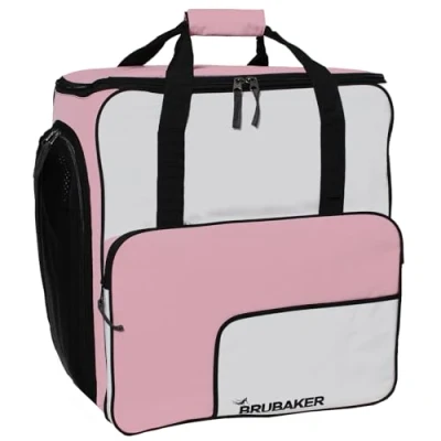 Image of SUPER FUNCTION Practical Ski Boot Winter Sports Bag by Henry BRUBAKER Backpack Holds Complete Set of and Snowboard Equipment Incl. Helmet Pink