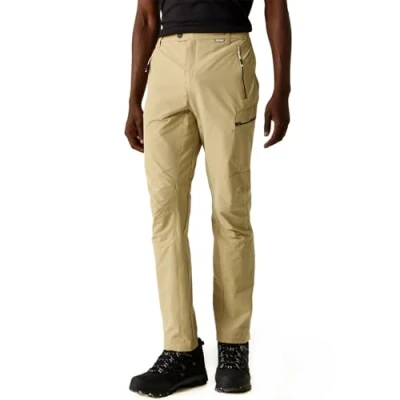 Image of Regatta Mens Highton Water Repellent UPF 40+ Walking Hiking Trousers Oat 38
