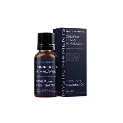 Image of Mystic Moments Juniper Berry Himalayan Essential Oil 10ml Pure &amp; Natural for Diffusers, Aromatherapy Massage Blends Vegan GMO Free